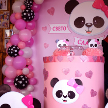 Свето Кръщение на тема "Панда" в розово, бяло и черно